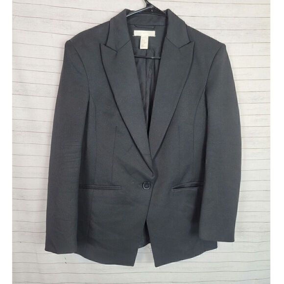 H&M OVERSIZE BLACK BLAZER, SZ XS - Picture 1 of 16
